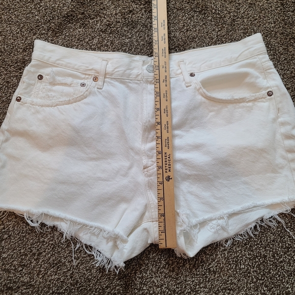 Agolde Parker Vintage Cut Off High Rise White Denim Jean Shorts Size 30 - Picture 9 of 9